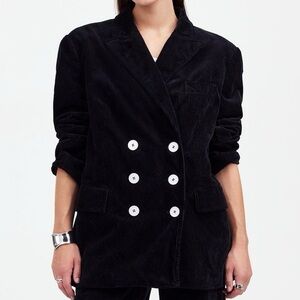 Alexa Chung x Madewell Black Corduroy Blazer